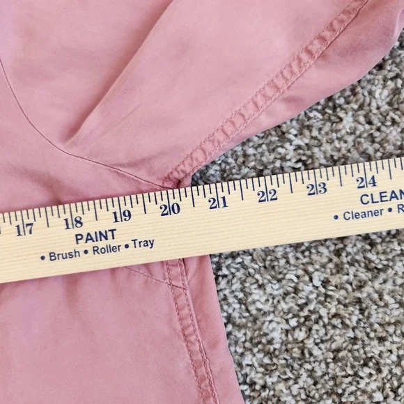 Talbots Button Up Blouse Women's Large Petite Dusty Pink Roll Tab Sleeve Pockets - Picture 7 of 9